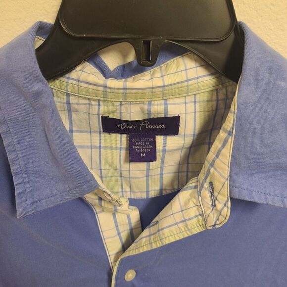Alan Flusser Blue Polo Shirt Medium - Like New - Picture 2 of 3